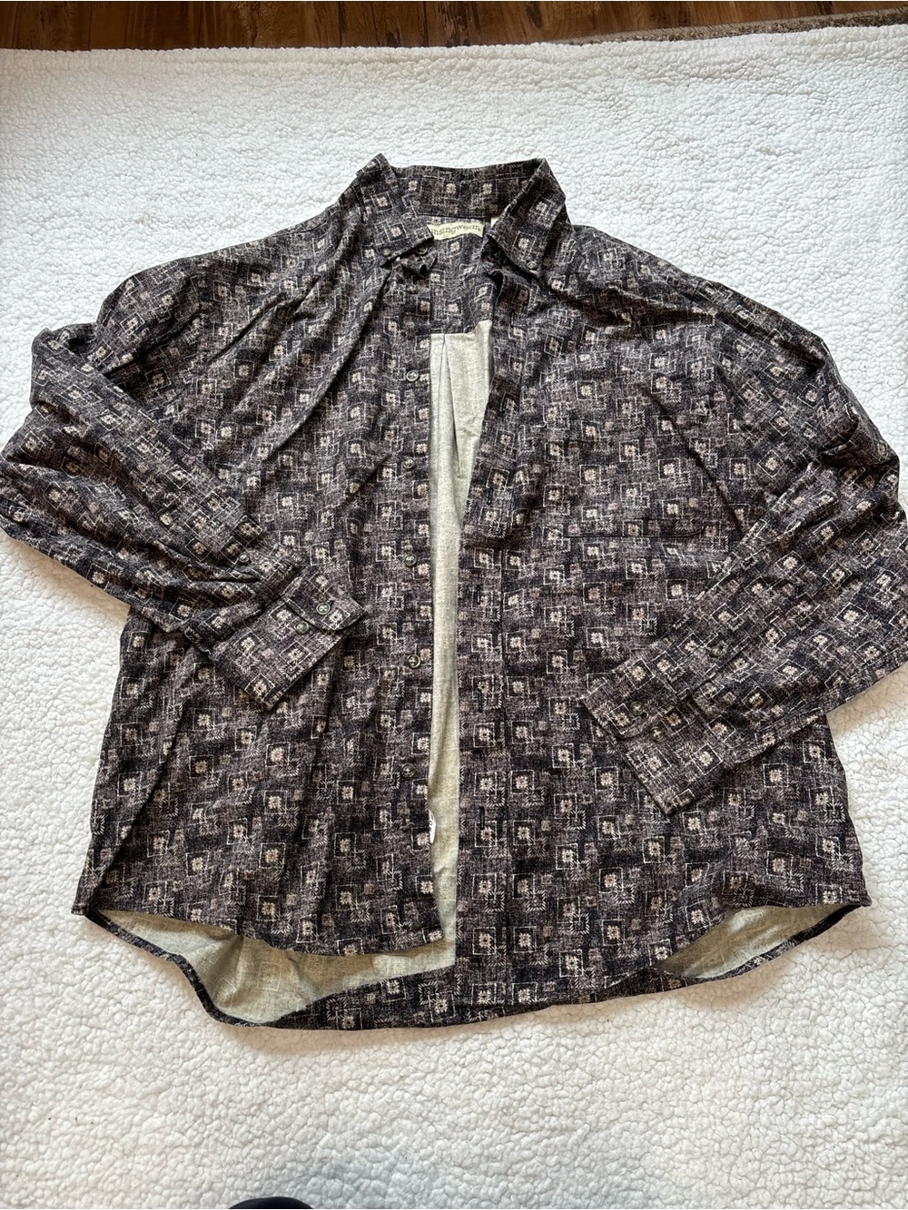 Munsingwear Printed Button-Up Shirt Large